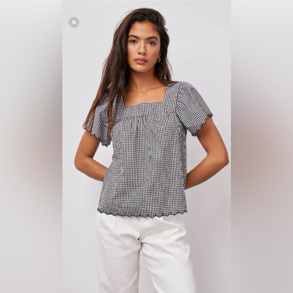 RAILS…b&w gingham top…size M…EUC